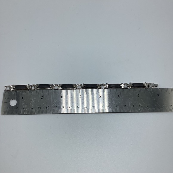 Kian Family Silver Tone Black Link Bracelet - Picture 7 of 9